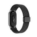 Replacement nylon magnetic watch strap for smart fitness band, elastic braided design black. - For Redmi Watch 4/5/6 / Black