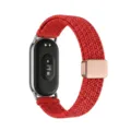 Red nylon braided magnetic watch strap replacement band compatible with smart tracker loop - Red