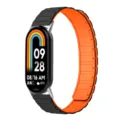 Cinturino di Ricambio Magnetico in Silicone per Xiaomi Smart Band Nero Arancione Colore - Nero+Arancione