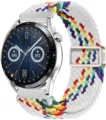 Cinturino per orologio in nylon intrecciato colorato con fibbia magnetica, elastico e confortevole. - 32# Trama a Z bianco e arcobaleno