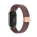 Nylon braided elastic magnetic watch strap replacement compatible with smart fitness bands. - Smoky Purple