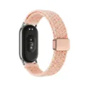 Replacement nylon braided magnetic strap for smart fitness band, elastic and comfortable. - Starry Pink