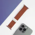 Cinturino per orologio in nylon intrecciato magnetico marrone compatibile con Apple Watch - Ciliegia