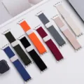 Detailansicht von bunten geflochtenen Nylon-Ersatzarmbändern mit magnetischer Metallschnalle. - Für Apple Watch 1-9/SE: 38/40/41mm - S10/S11: 42mm / Schwarz