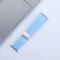 Light blue nylon woven Apple Watch band with magnetic closure, replacement strap for smart watch. - Light Blue