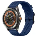 Cinturino per smartwatch in silicone perforato blu, design elegante e traspirante. - Blu Notte