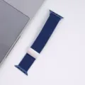 Blue braided nylon magnetic watch band compatible with Apple Watch, comfortable strap. - Blue