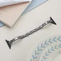 Cinturino per orologio in metallo con strass per Apple Watch, elegante design di gioielli a ventaglio. - Compatibile con Apple Watch 1-9/SE: 38/40/41mm - S10/S11: 42mm / Nero