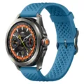 Cinturino per orologio in silicone traspirante compatibile con smartwatch, design comodo e resistente. - Blu Premium
