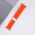 Orange braided nylon watch band with magnetic metal buckle for smart watch replacement strap - Orange
