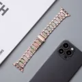 Elegante Cinturino di Ricambio in Metallo e Resina per Apple Watch Oro Rosa Verde Variante - 22mm / Oro rosa (verde)