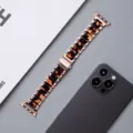 Cinturino di ricambio in metallo e resina per Apple Watch con tartaruga e oro rosa. - 22mm / Oro rosa (Ambra)