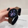 Antallaktiko louraki rologiou apo derma kai silikoni gia smartwatch, kompsos kafe. - Σκούρο καφέ [ματ]
