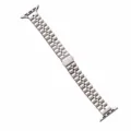 Stainless steel watch strap compatible with Apple Watch, starlight color, metal bracelet. - Starlight