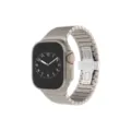 Stainless steel metal watch strap for Apple Watch Ultra, elegant butterfly clasp. - Titanium Color