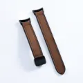 Replacement brown leather magnetic watch strap band for Xiaomi Mi Band 9 and 10 accessory. - 14mm / Dark Brown