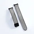 Grey silicone watch band replacement with black magnetic buckle compatible with smart band. - 14mm / Gray