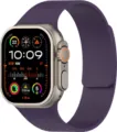 Cinturino per orologio magnetico in silicone viola compatibile con Apple Watch smartwatch. - 14mm / Prugna nuova