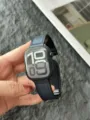 Donkerblauwe lederen horlogeband, compatibel met smartwatchmodellen, duurzaam en stijlvol. - Glad - middernachtblauw [Magnetische zwarte sluiting]