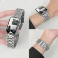 Stainless steel metal replacement watch band compatible with Xiaomi smart band. Solid three-bead design. - For Xiaomi Mi Band 8 Pro/9 Pro / Silver