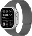 Correa de reloj magnetica de silicona gris con patron de lichi compatible con smartwatches. - Luz estelar lima