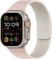 Correa de reloj magnética de silicona rosa compatible con Apple Watch Ultra, patrón lichi. - Rosa Oxford y luz estelar