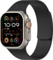 Correa de reloj magnética de silicona compatible con Apple Watch Ultra, repuesto negro texturizado - Negro