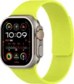 Correa de reloj de silicona amarillo brillante con motivo litchi magnético para Apple Watch Ultra. - Verde Fluorescente