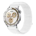 Correa de repuesto de nylon tejido para smartwatch Huawei GT5, banda elástica cómoda. - Blanco