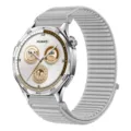 Correa de repuesto de nailon trenzado para smartwatch Huawei GT5, banda elástica de velcro. - Gris Premium