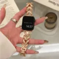 Cinturino orologio cuore in metallo compatibile Apple Watch, catena gioiello donna oro rosa. - 22mm / Oro rosa