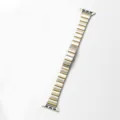 Stainless steel metal watch band compatible with Apple Watch, dual-tone link bracelet style. - Two-Tone Silver and Gold