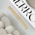 Elegante cinturino in metallo per smartwatch, elegante design quadrato, finitura dorata di pregio. - 14mm / Oro