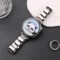 Cinturino per orologio in metallo acciaio inossidabile maglie cubo di zucchero per smartwatch donna - 14mm / Argento