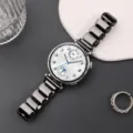 Cinturino per orologio in metallo compatibile con Huawei, maglie cubiche, stile femminile - 14mm / Nero
