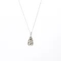 Prachtige roestvrij staal druppel natuursteen ketting zilverkleurige sieraden - Wit