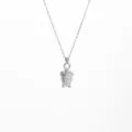 Edelstahl geprägte Schildkröten Anhänger Halskette mit feiner O-Kette, silberner Schmuck. - Silber