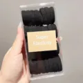 Set di elastici per capelli neri elastici in scatola trasparente per uso quotidiano - Confezione da 32 Pezzi / Nero