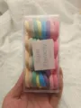 Colorful hair ties set in clear box, durable elastic hair bands for women and girls ponytail. - 32 Pieces Pack / Cream
