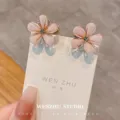 Mollette per capelli rosa a forma di fiore con strass grazioso piccolo accessorio donna - Rosa