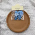 Blue snap hair clips 5pcs set, cute metal BB hair pins for bangs and daily styling accessories. - 5 Pieces/Pack / Blue