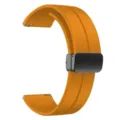 Cinturino per orologio in silicone arancione con chiusura pieghevole magnetica per smartwatch - 20mm / Giallo con fibbia nera