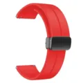 Cinturino per orologio in silicone universale con chiusura magnetica, cinturino di ricambio rosso. - 20mm / Fibbia Rosso Nero