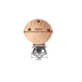 Sujetachupetes redondo de madera de haya natural de 30 mm para bebés con diseño de 3 agujeros - Redondo 3-Agujeros / 30mm Clip Estrecho