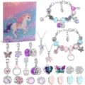 Calendario dell'Avvento unicorno 24 giorni con set di gioielli fai da te per bambini - Unicorno DIY Set di Gioielli(PDLF1)