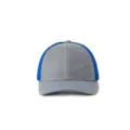 Gorra clásica de camionero ajustable con malla en color gris marengo y azul real - L(58-60cm) / Gris y Azul