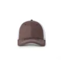 Gorra trucker estilo Richardson 112 con paneles marrones y malla blanca - L(58-60cm) / Café y Blanco