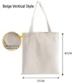 Minimalistische beige Blanko-Canvas-Tasche mit Innentasche und langen Griffen 37x42cm - Beige Vertikal mit Innentasche / 35*42CM