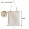 Vertikale Canvas-Tragetasche in Beige mit Innentasche und Reißverschluss, Größe 35x40 cm. - Beige Vertikal mit Innentasche & Reißverschluss / 35*40cm