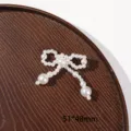 Pearl bow DIY material detail, exquisite beaded hairpin and earring accessory craft part. - 12 1 PC